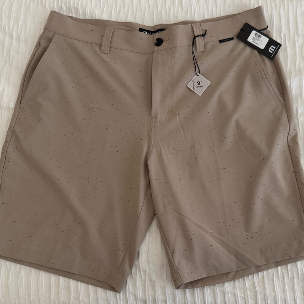 Travis Mathew  Private Pier 9" Light Brown Flat Front Shorts